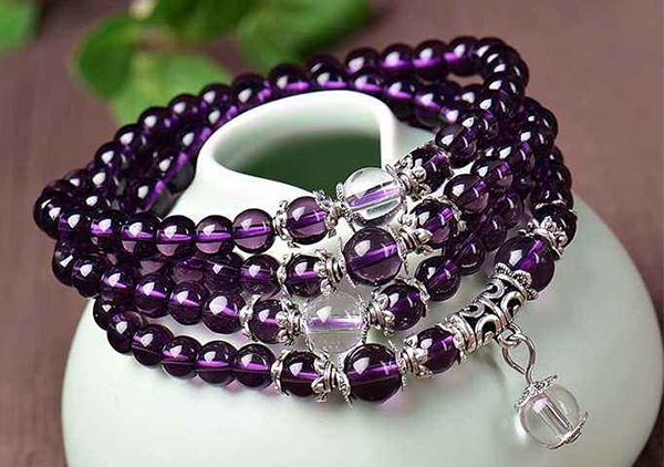 爱情守护石紫水晶手链手串可以开发智慧
